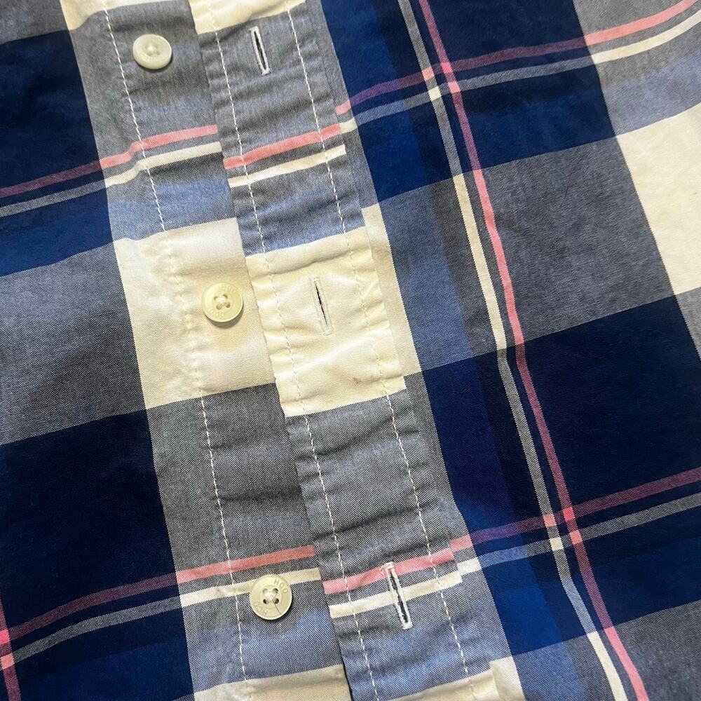 Y2K Hollister Surfer Cut Blue Pink Plaid Button Down Shirt | Men’s M - Picture 5 of 6